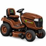 Ukspex Riding Lawn Mower Lawn Tractor with Mid-Mount Cutting Deck - Brown