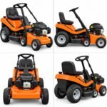 Ukspex Rear-Engine Riding Lawn Mower with Mid-Mount Cutting Deck - Orange - Image 2
