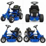 Ukspex Rear-Engine Riding Lawn Mower with Mid-Mount Cutting Deck - Blue & Black - Image 2